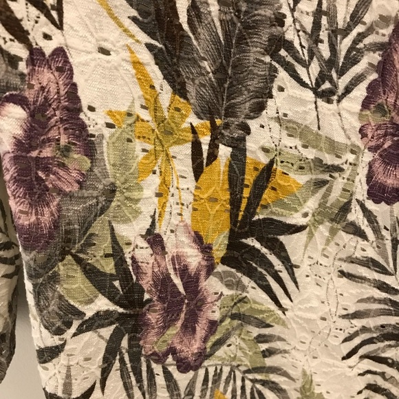 Show Me Your Mumu Jess Eyelet Cardigan medium floral green purple yellow - Picture 5 of 8